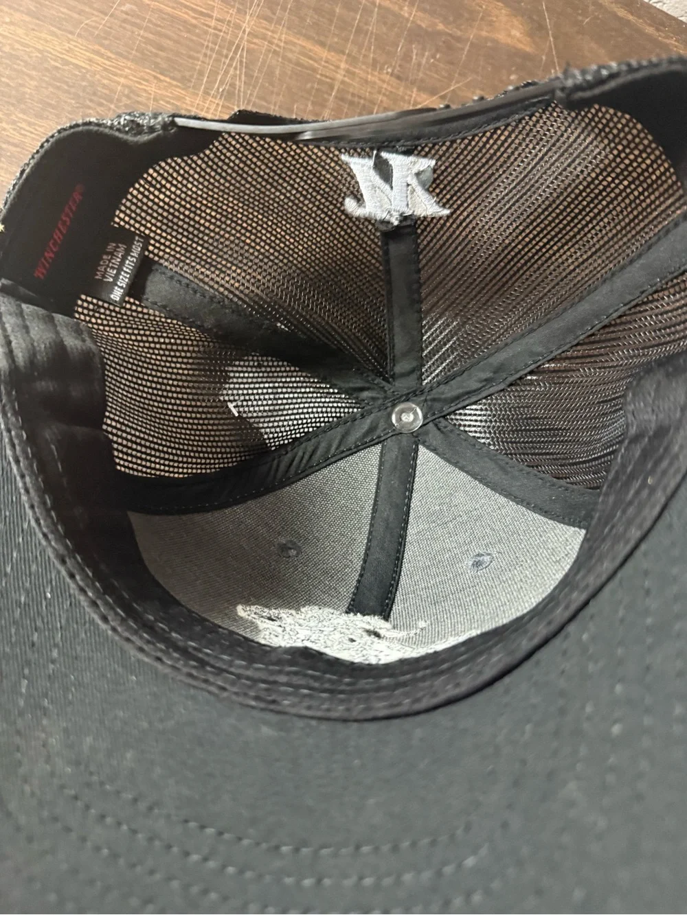 NWT Winchester Hat Cap Snap Back Gray Trucker Mesh Patch WIN20